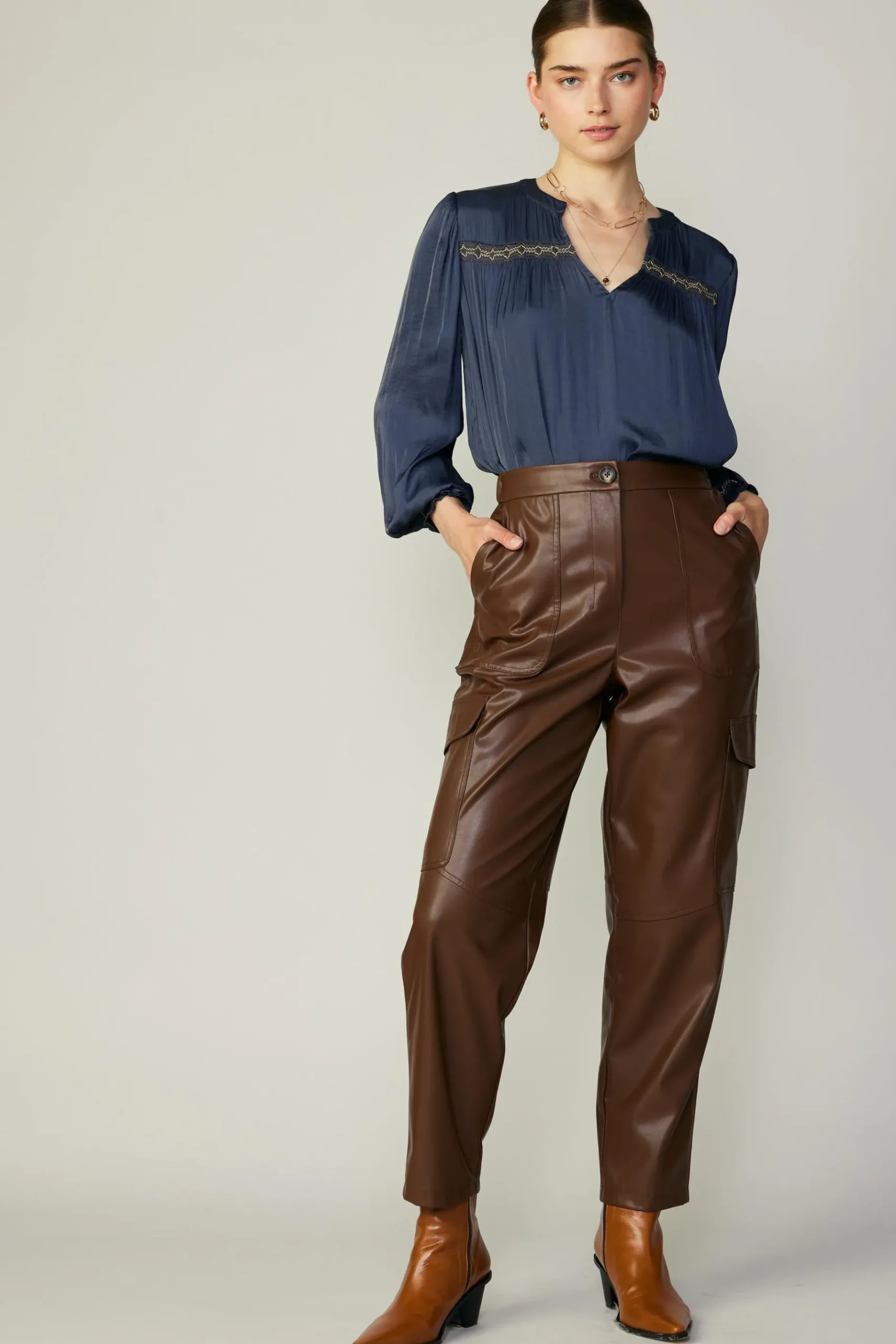 Online Vegan Leather Trousers Women Pants