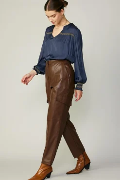 Online Vegan Leather Trousers Women Pants