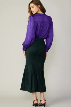 Fashion Vegan Suede Fishtail Skirt Women Skirts