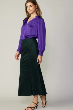 Fashion Vegan Suede Fishtail Skirt Women Skirts