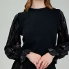 Best Velvet Foil Sweater Top Women Knitwear | Long Sleeve Tops