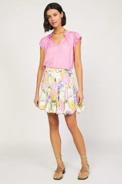 New Vintage Floral Godet Skirt Women Skirts