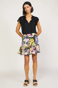 Discount Vintage Floral Godet Skirt Women Skirts