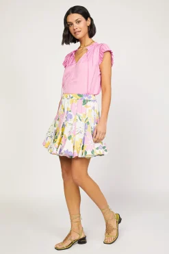 New Vintage Floral Godet Skirt Women Skirts