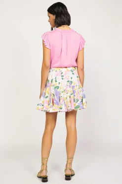 New Vintage Floral Godet Skirt Women Skirts
