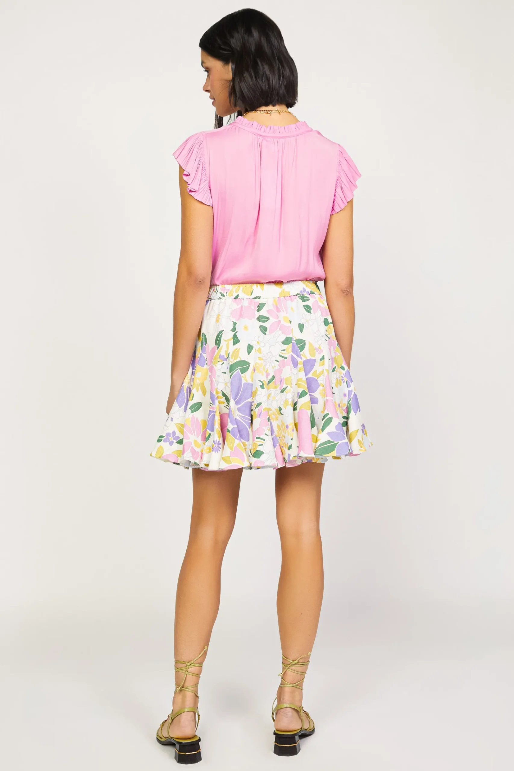 New Vintage Floral Godet Skirt Women Skirts
