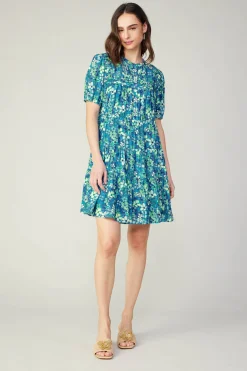 Clearance Watercolor Floral Mini Dress Women Mini Dresses