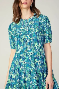 Clearance Watercolor Floral Mini Dress Women Mini Dresses