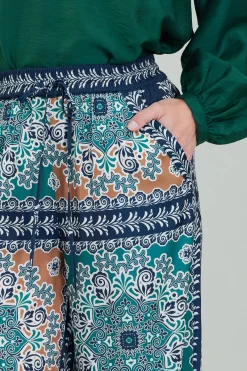 Outlet Wide Leg Bordered Pants Women Pants