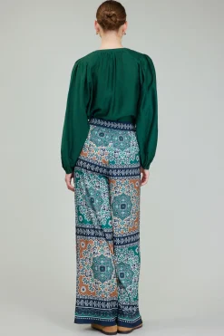 Outlet Wide Leg Bordered Pants Women Pants