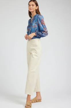 Discount Wide Leg Embroidered Pant Women Pants