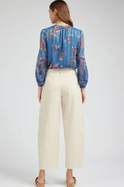 Discount Wide Leg Embroidered Pant Women Pants