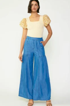 New Wide Leg Tiered Pants Women Pants