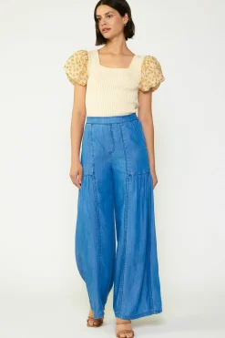 New Wide Leg Tiered Pants Women Pants