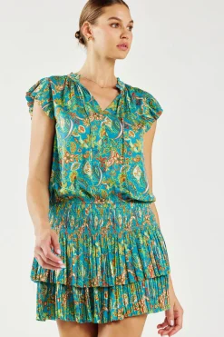 New Zoey Pleated Mini Dress Women Mini Dresses